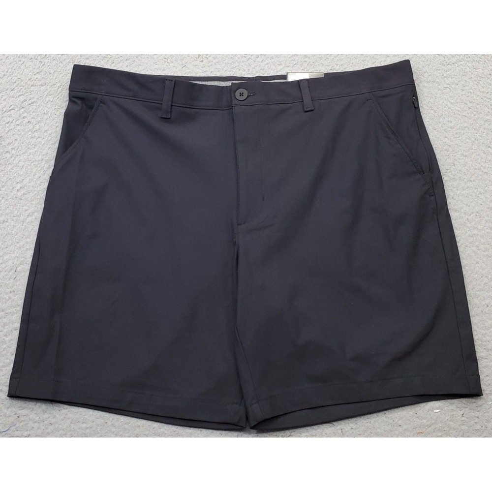 FLX Golf Performance Premium Shorts Men 40 Black Stretch Comfort Waist 8" Inseam